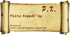 Peits Koppány névjegykártya